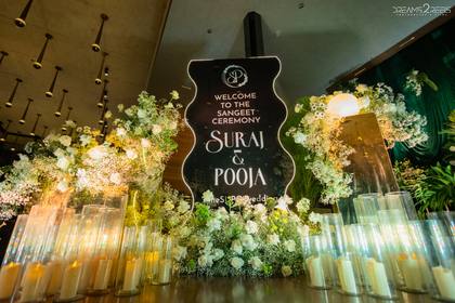 Signage and Floral detail — Sangeet decor — Alila Diwa Goa